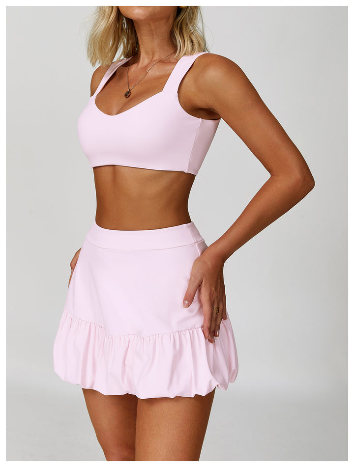Sollinarry Faux Two Piece Skirts Quick Drying Breathable Safety Tennis Skirt Casual Fitness Running Exercise Skirt