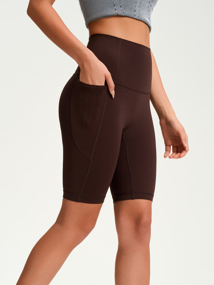 Nude Feel Yoga Shorts Women Hip Lift Quick Drying Sports Fitness Cycling Pants Outer Wear Tight High Waist Five Points Yoga Pants