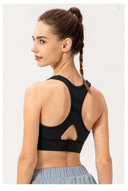 One Piece High Strength Yoga Bra Women Buckle Adjustable Sports Vest Shockproof Running Workout Underwear