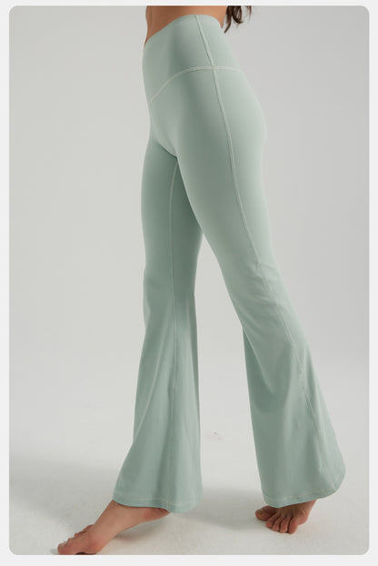 Youth High Waist Hip Lift Micro Pull Yoga Pants Pilates Exercise Workout Pants Slimming Wide Leg Pants for Women