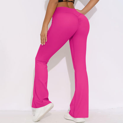 Internet Celebrity Breathable Brushed High Waist Stretch Hip Lift Casual Pocket Wide Leg Cropped Pants Running Fitness Yoga Leggings