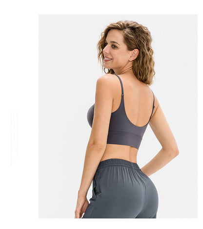 Nude Feel Double Sided Yoga Clothes Bra Women Shockproof Running Exercise Underwear Skin Friendly Breathable Fitness Vest