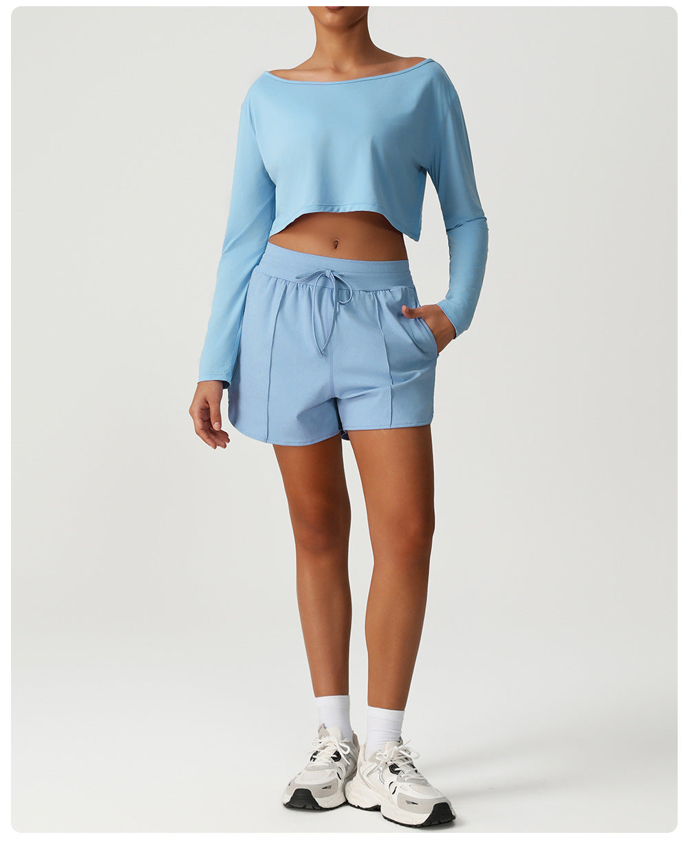 High Waist Drawstring Shorts Casual Women Sweat Pants Quick-Drying Breathable Outdoor Running Training Yoga Shorts