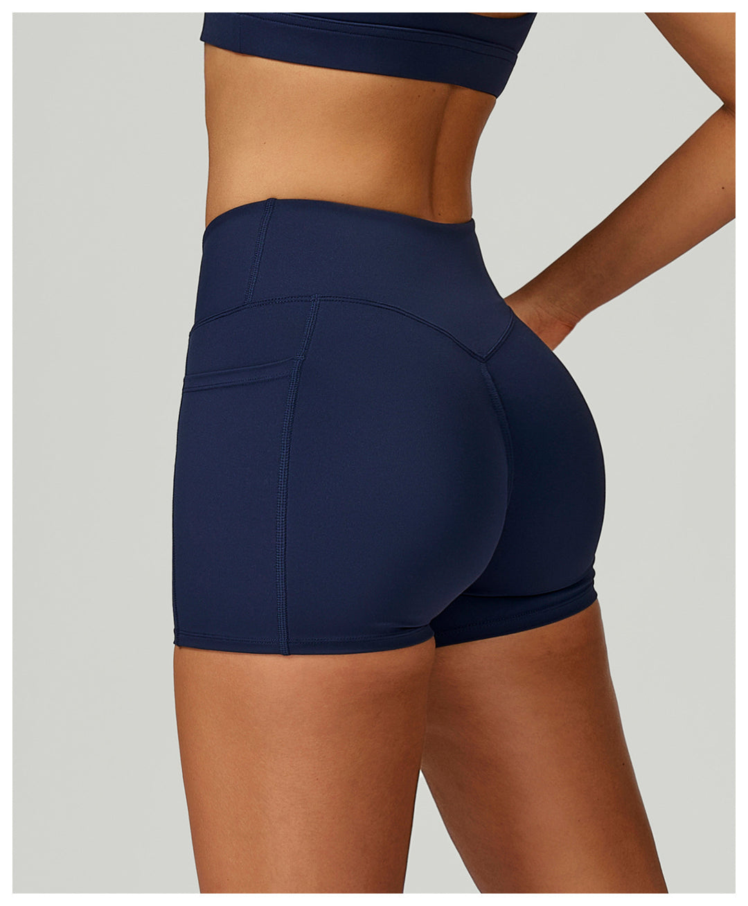 Sollinarry Nude Feel High Waist Yoga Shorts Cross Waist Skinny Yoga Pants Outdoor Running Cycling Sports