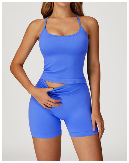 Yoga Vest Thin Strap Crossing Beauty Back Exercise Underwear Outdoor Running Fitness Top