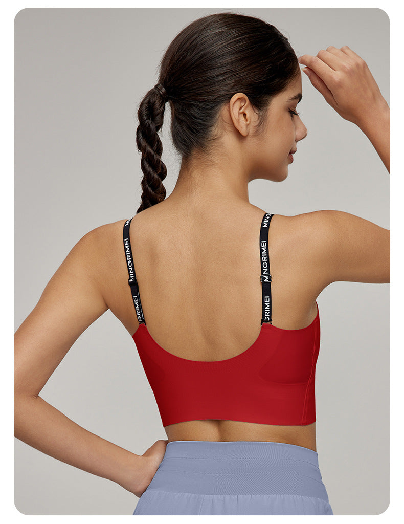 Medium Tenacity Sports Underwear Women One Piece Fixed Cup Yoga Bra Sports Running Workout Beauty Back Bra