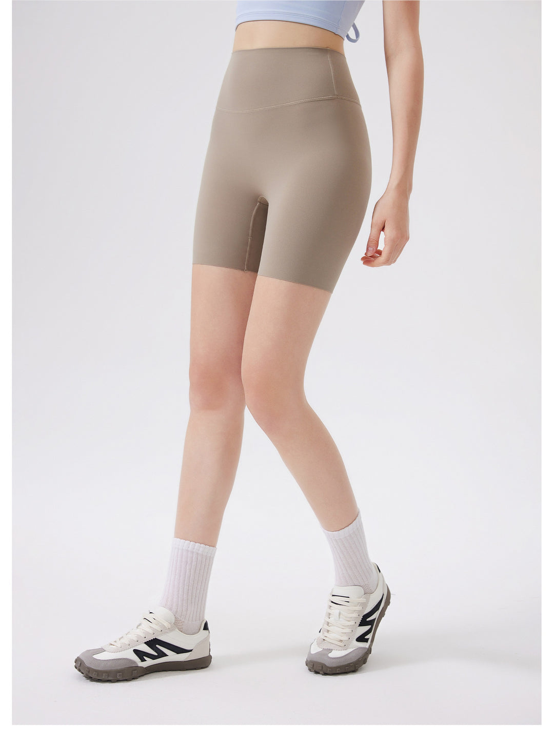 Hip Lifting No Size Nude Feel Yoga Shorts Women High Waist Belly Contracting Sports Hip Shaping Fitness Short Length Pants Cycling Pants