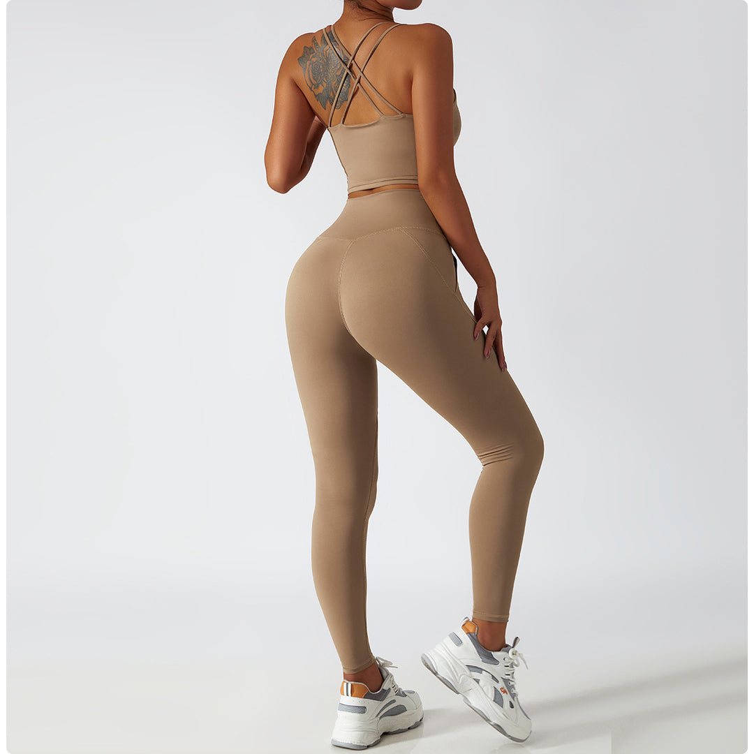 Yoga Suit Summer Breathable Training Sports Suit Women High Waist Hip Lift Running Fitness Clothes