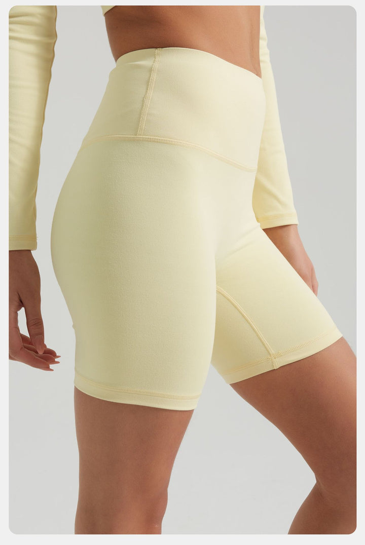 Yoga Pants Summer Nude Feel No Embarrassment Line Fifth Pants High Waist Peach Hip Riding Sports Fitness Running Shorts for Women