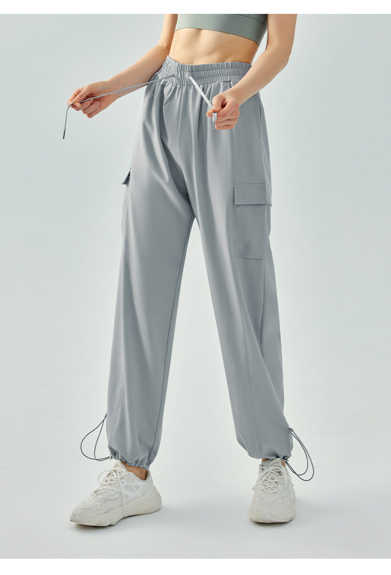 High Waist Yoga Wide Leg Pants Loose Fitted Figure Flattering Sports Pants Women Casual Sports Straight Pocket Fitness Pants