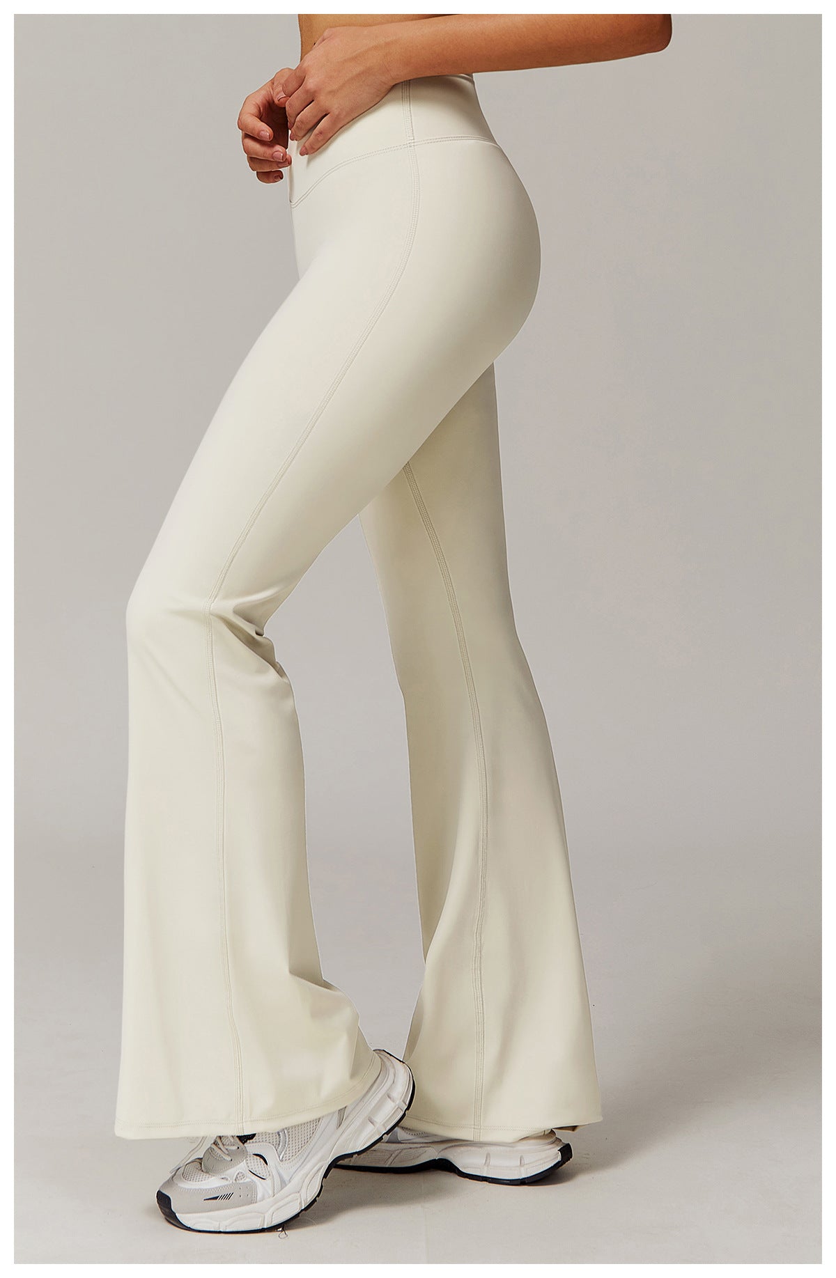 Sollinarry Skinny Yoga Pants Women Slightly Wide Leg Running Exercise Pants High Waist Workout Bell Bottom Pants