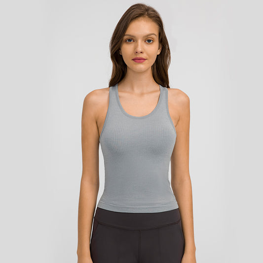 Yoga Clothes Autumn Winter with Chest Pad I-Shaped Beauty Back Yoga Vest Sports Running Fitness Top Women