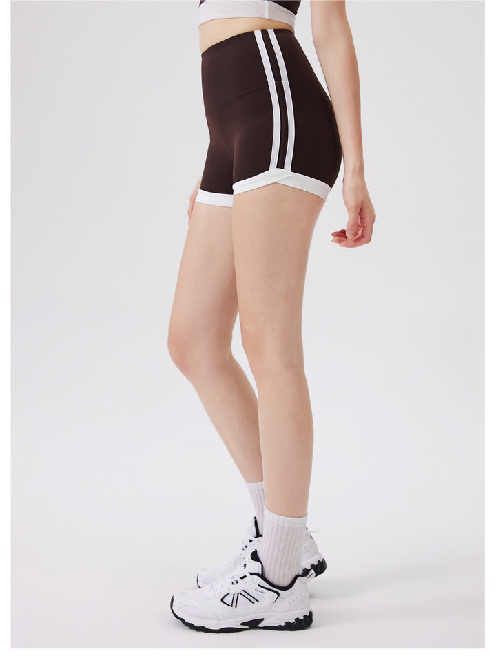 Contrast Color High Waist Peach Hip Lifting Zero Sense Pants No Embarrassment Line Sports Shorts Running Fitness Yoga Pants Women