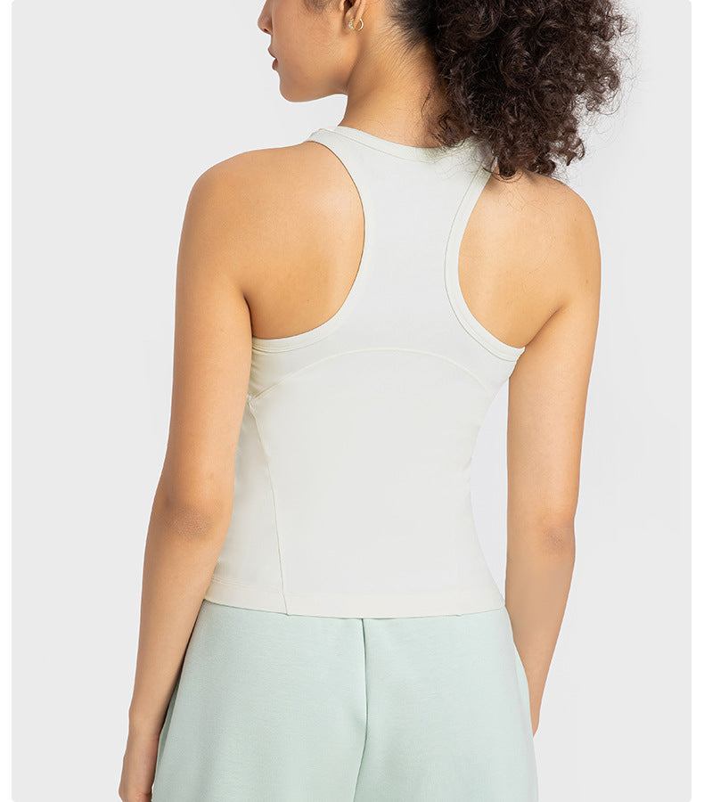 Antibacterial Deodorant Close Fitting Slimming Yoga Vest Women High Elastic Nude Feel Sports Fitness Yoga Wear