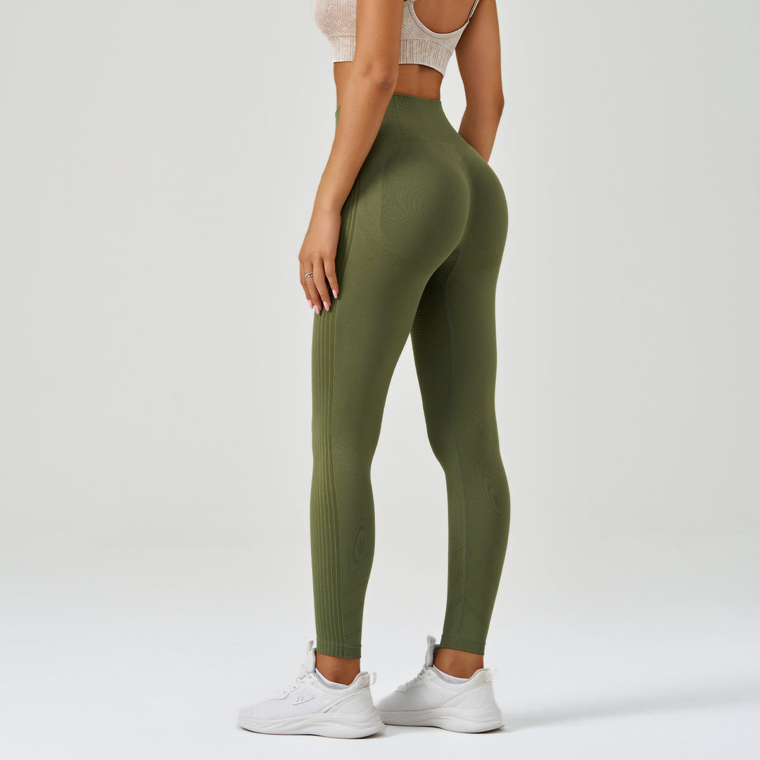 Fitness Pants Hip Raise Yoga Pants Women Seamless Knitted Tight High Waist Breathable Exercise Workout Pants