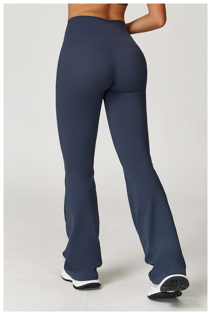 Sollinarry Nude Feel Casual Flared Pants Wide Leg Slimming Bootcut Pants Outdoor Running Exercise Workout Pants