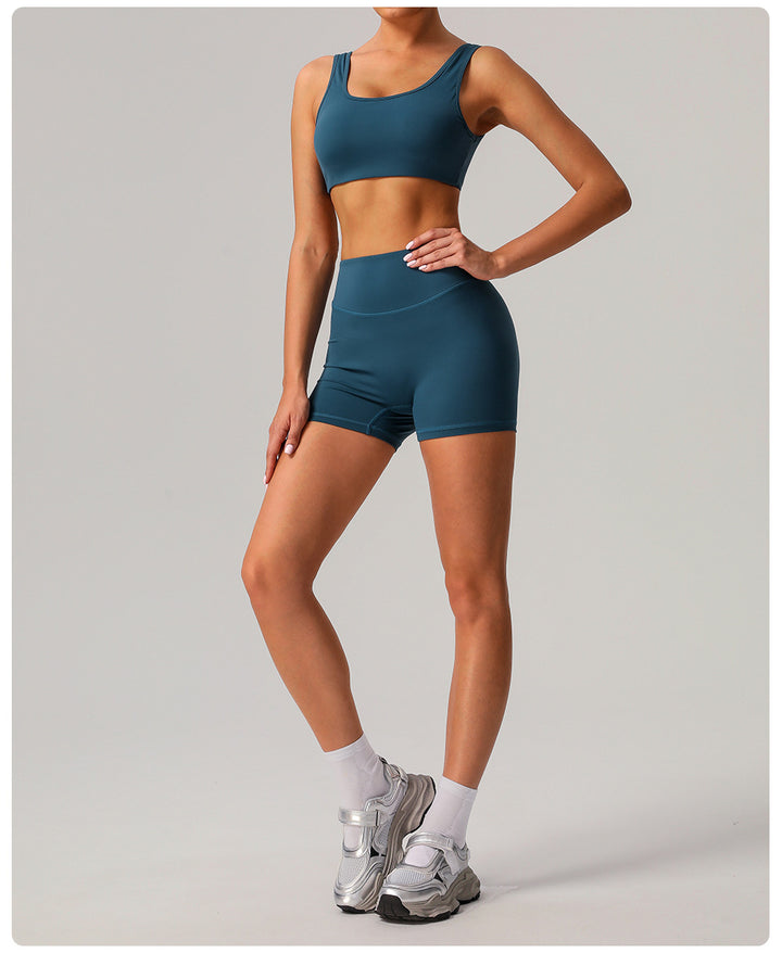 Quick Drying Nude Feel Yoga Shorts Hip Lifting Running Fitness Shorts Tight High Waist Outdoor Exercise Shorts Women