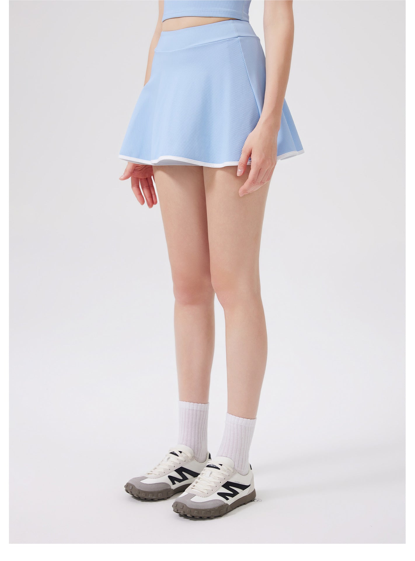 Nude Feel Quick-Drying Sports Short Skirt Sports Fitness Thread Yoga A line Short Skirt Exposure Sports Tennis Skirt