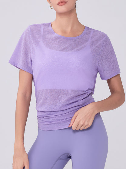 Spring Summer High-Grade Casual Slimming Yoga Jacket Loose Breathable Sports Blouse Hollow Out Cutout out Beauty Back Women Yoga Clothes