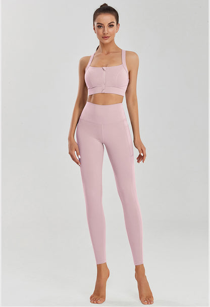 Plus Size Sports Bra Women Fitness Running High Shockproof Yoga Clothes Big Chest Show Small Beauty Back Zipper Bra