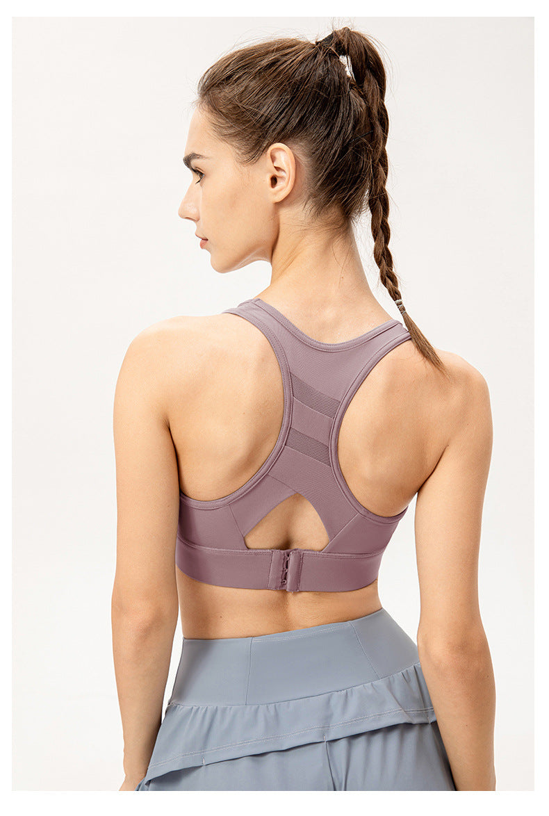 One Piece High Strength Yoga Bra Women Buckle Adjustable Sports Vest Shockproof Running Workout Underwear