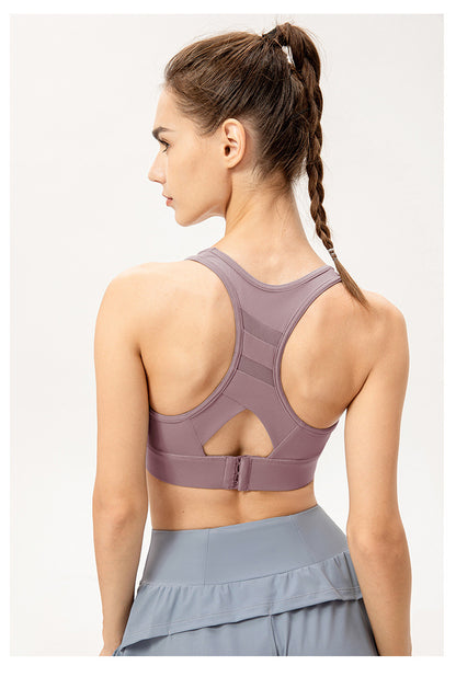 One Piece High Strength Yoga Bra Women Buckle Adjustable Sports Vest Shockproof Running Workout Underwear