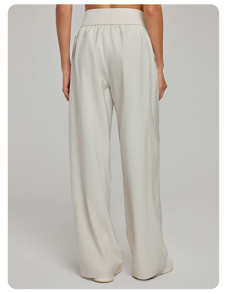 High Waist Figure Flattering Straight Leg Pants Casual Women Loose Slim Fit Wide Leg Track Pants Straight Fitness Yoga Trousers