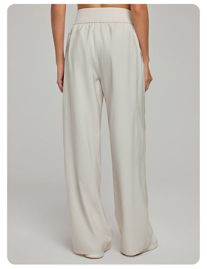 High Waist Figure Flattering Straight Leg Pants Casual Women Loose Slim Fit Wide Leg Track Pants Straight Fitness Yoga Trousers