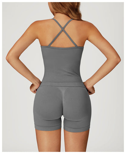 Yoga Vest Thin Strap Crossing Beauty Back Exercise Underwear Outdoor Running Fitness Top