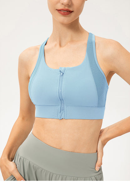 Front Zipper Sports Underwear Naked Women Sense Yoga Training Vest Shockproof Push up Running Workout Bra