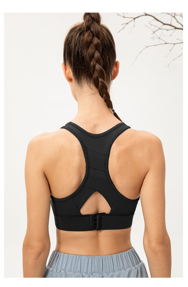 One Piece High Strength Yoga Bra Women Buckle Adjustable Sports Vest Shockproof Running Workout Underwear