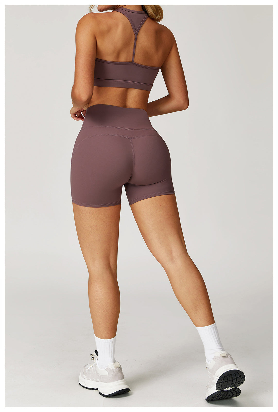 Sollinarry Nude Feel Yoga Shorts Women High Waist Quick Drying Skinny Slimming Shorts Running Exercise Workout Pants