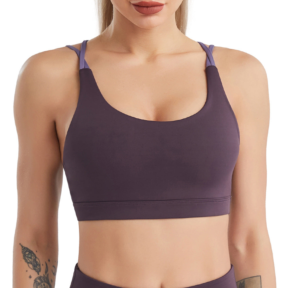 Yoga Clothes Women Sexy Beauty Back Workout Bra Wireless Shockproof Push up Running Exercise Underwear