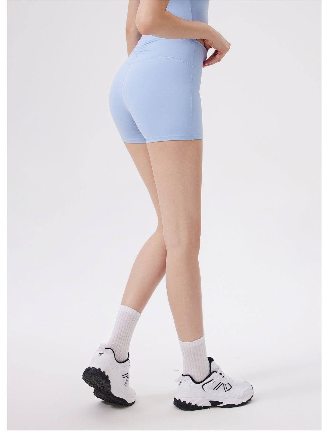 No Embarrassment Pleated Sports Shorts Back Pocket High Waist Hip Lift Cloud Sense Yoga Shorts Outer Wear Running Fitness Pants