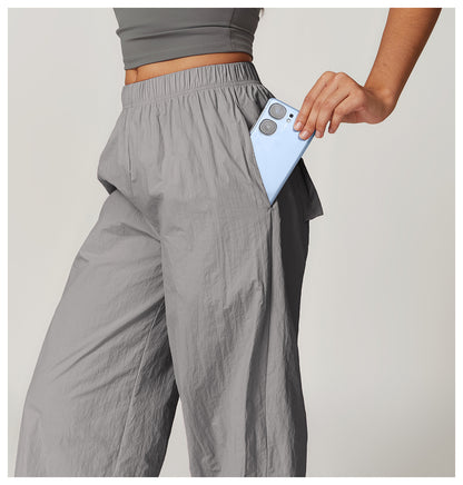 Sollinarry Summer Windproof Breathable Overalls Multi Pocket Loose Elastic Ankle Banded Pants Running Casual Sports Pants