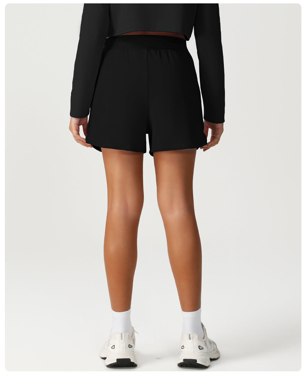 High Waist Drawstring Shorts Casual Women Sweat Pants Quick-Drying Breathable Outdoor Running Training Yoga Shorts