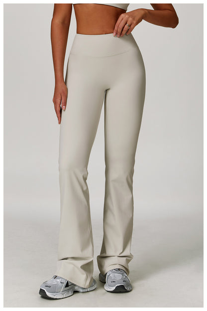Sollinarry Brushed High Waist Yoga Trousers Tight Wide Leg Bell Bottoms Running Sports Fitness Bootcut Trousers