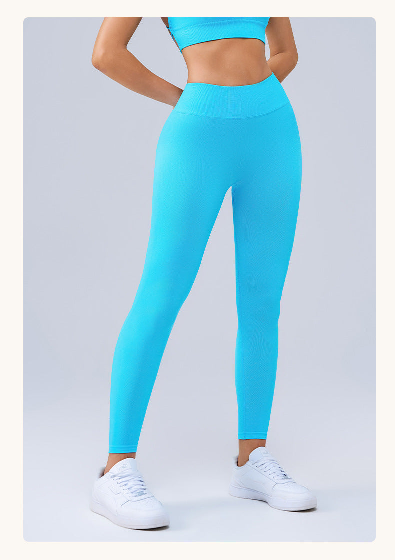 High Waist Belly Contracting Peach Hip Nude Feel Long Yoga Pants Women Breathable Running Exercise Workout Pants