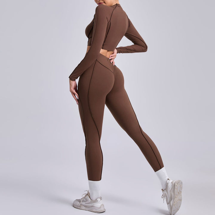 Yoga Two Piece Sets Women Pleated Hip Lifting All Match Yoga Clothes Running Exercise Workout Outfit