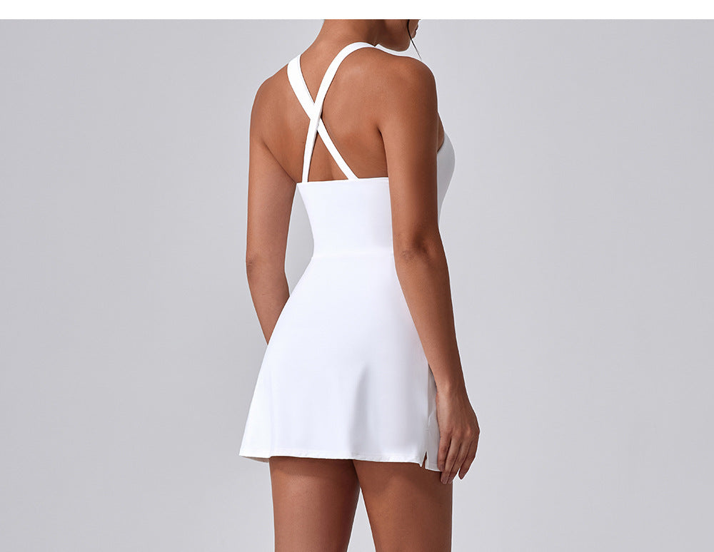 Nude Feel Anti Exposure Basic Sports Dress Summer Outdoor Golf Vest Yoga Tennis Dress