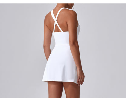 Nude Feel Anti Exposure Basic Sports Dress Summer Outdoor Golf Vest Yoga Tennis Dress