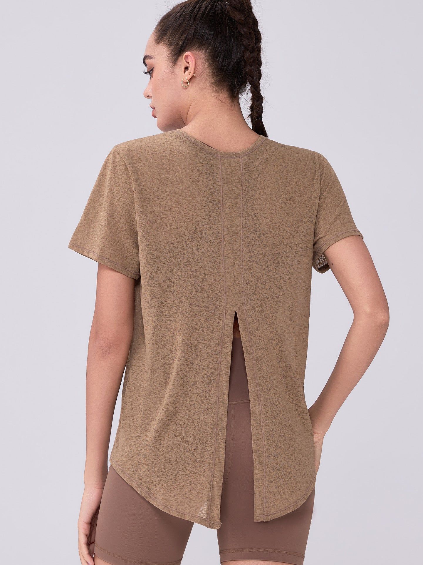 Spring Summer High-Grade Casual Slimming Yoga Jacket Loose Breathable Sports Blouse Hollow Out Cutout out Beauty Back Women Yoga Clothes