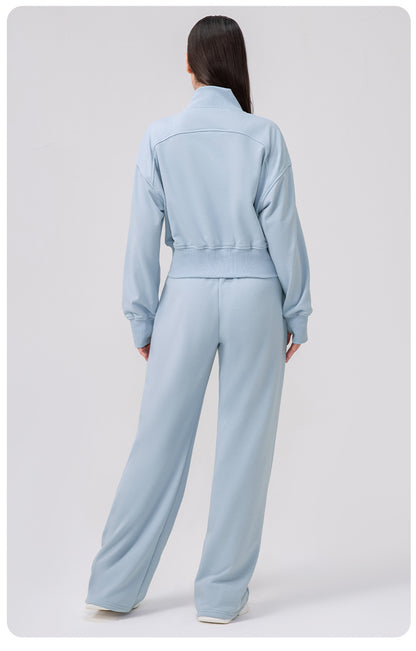 Autumn Winter Track Pants Women High Waist Drawstring Wide Leg Pants Loose Casual Yoga Workout Running Pants