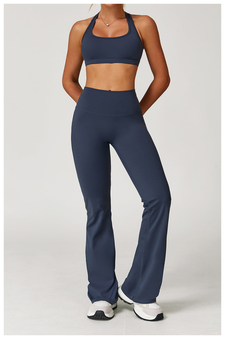 Sollinarry Nude Feel Casual Flared Pants Wide Leg Slimming Bootcut Pants Outdoor Running Exercise Workout Pants