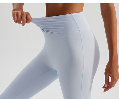Nude Feel High Waist Hip Lift Yoga Pants Bell Bottom Pants Running Fitness Pants Slimming Tight Breathable Sports Pants