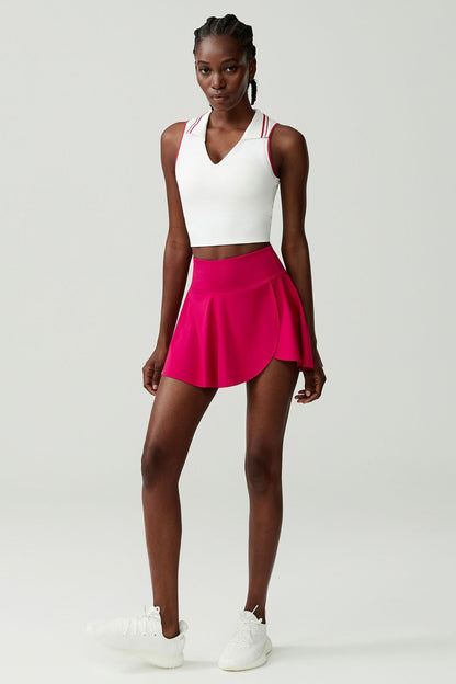 Nude Feel Quick-Drying Tennis Skirt Women Stretch Anti Wardrobe Malfunction Yoga Fitness Running Sports Skirt Women