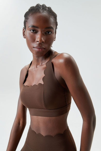 Liquid Glue Small Wave Sports Underwear Women Shockproof Workout Yoga Bra Quick Drying Running Vest