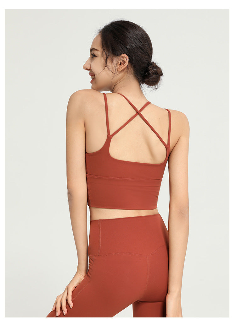 Sports Underwear Women Shockproof Push up Yoga Vest Running Workout Bra Outer Wear Beauty Back Bra