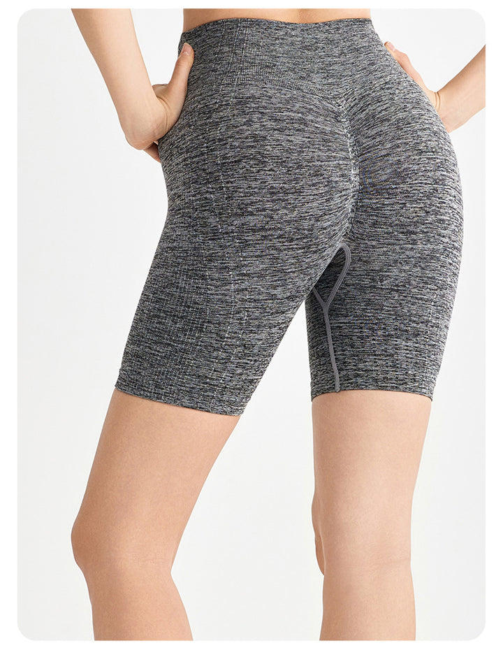 Seamless Weaving Seamless Sports Shorts Women High Waist Hip Lift Casual Pants Slimming Tight Running Yoga Short Length Pants