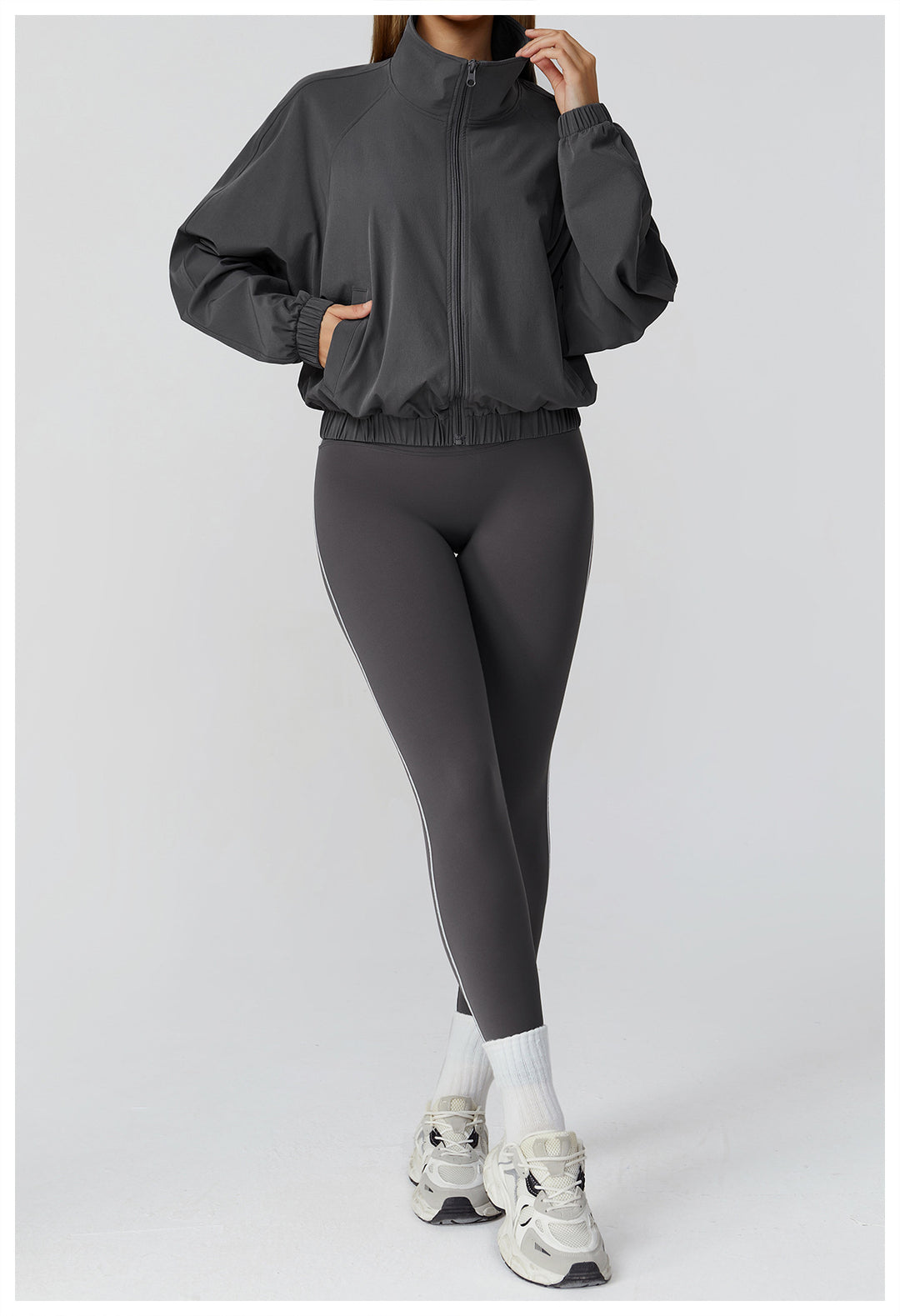 Sports Jacket Women Zipper Windproof Outdoor Running Workout Long Sleeve Yoga Clothes Coat